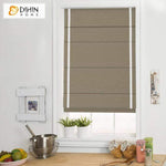 DIHINHOME Home Textile Roman Blind DIHIN HOME Simple Brown Printed Roman Shades ,Easy Install Washable Curtains ,Customized Window Curtain Drape, 24"W X 64"H