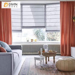 DIHINHOME Home Textile Roman Blind DIHIN HOME Simple Grey Edge Printed Roman Shades ,Easy Install Washable Curtains ,Customized Window Curtain Drape, 24"W X 64"