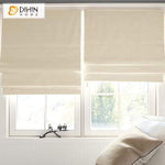 DIHINHOME Home Textile Roman Blind DIHIN HOME Simple Solid Beige Printed Roman Shades ,Easy Install Washable Curtains ,Customized Window Curtain Drape, 24"W X 64"