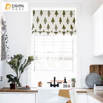 DIHIN HOME Small Trees Printed Roman Shades ,Easy Install Washable Curtains ,Customized Window Curtain Drape, 24"W X 64"H