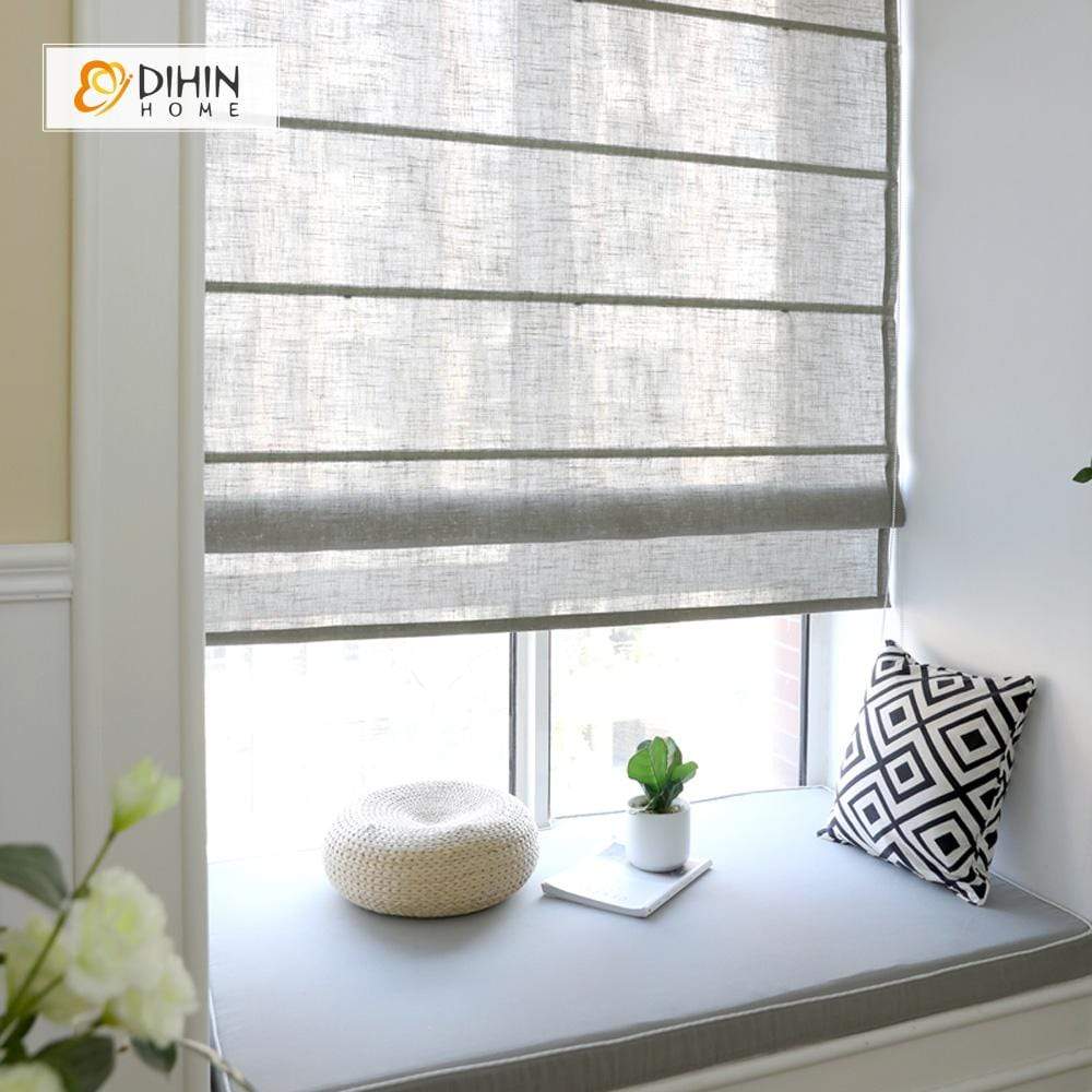 DIHINHOME Home Textile Roman Blind DIHIN HOME Translucent Printed Roman Shades ,Easy Install Washable Curtains ,Customized Window Curtain Drape, 24"W X 64"H