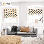 DIHINHOME Home Textile Roman Blind DIHIN HOME Yellow and Black Triangle Printed Roman Shades ,Easy Install Washable Curtains ,Customized Window Curtain Drape, 24"W X 64"H