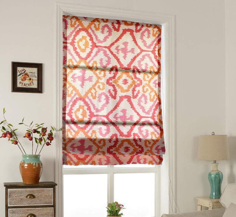 DIHINHOME Home Textile Roman Blind Modern Jacquard Geometric Printed Roman Shades / Window Blind Fabric Curtain Drape, 23"W X 64"H