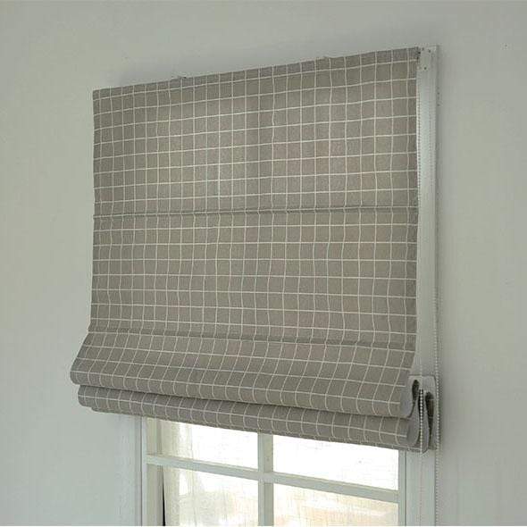 DIHINHOME Home Textile Roman Blind Modern Plaid Printed Roman Shades / Window Blind Fabric Curtain Drape, 23"W X 64"H