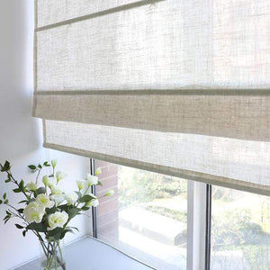 DIHINHOME Home Textile Roman Blind Modern Solid Beige Color Roman Shades / Window Blind Fabric Curtain Drape, 23"W X 64"H
