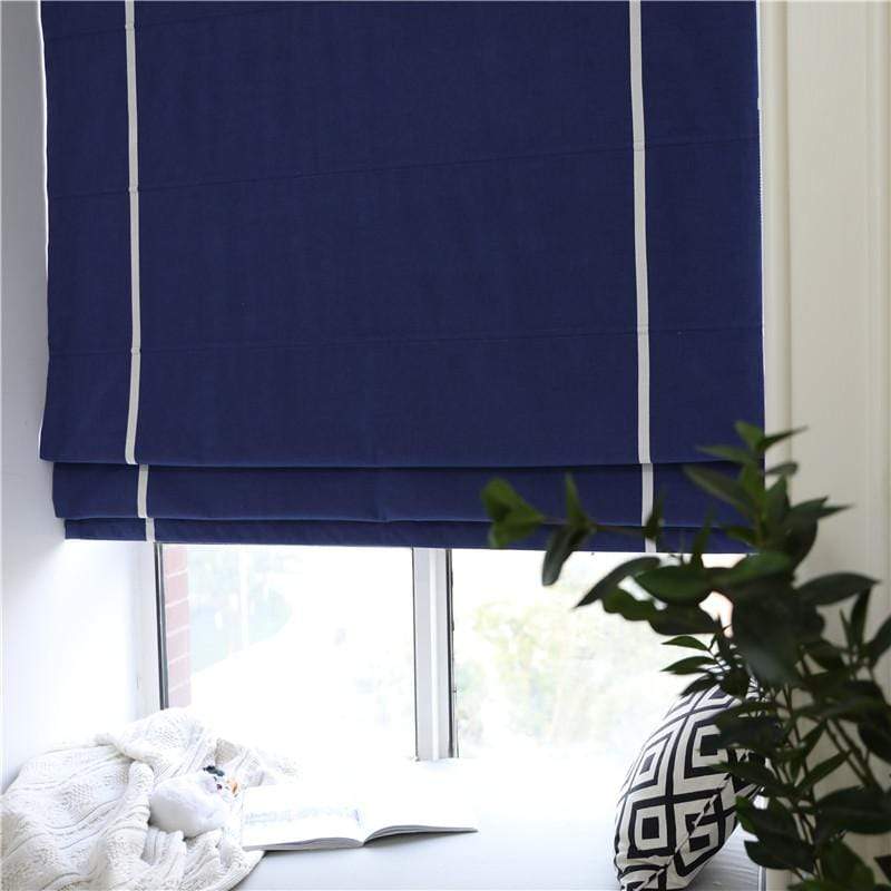 DIHINHOME Home Textile Roman Blind Modern Solid Blue Roman Shades / Window Blind Fabric Curtain Drape, 23"W X 64"H
