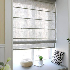 DIHINHOME Home Textile Roman Blind Modern Solid Grey Color Roman Shades / Window Blind Fabric Curtain Drape, 23"W X 64"H