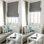 DIHINHOME Home Textile Roman Blind Modern Solid Grey Roman Shades / Window Blind Fabric Curtain Drape, 23"W X 64"H