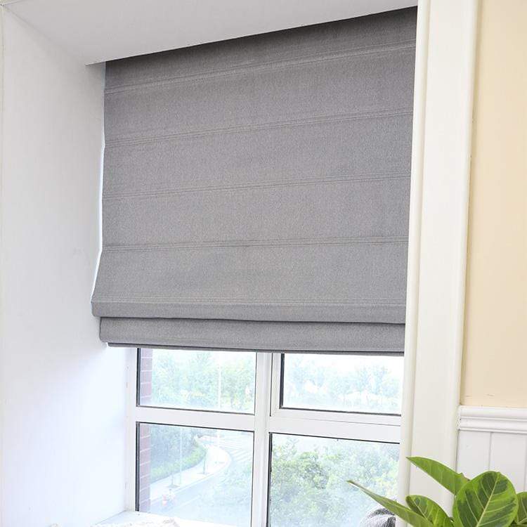 DIHINHOME Home Textile Roman Blind Modern Solid Grey Roman Shades / Window Blind Fabric Curtain Drape, 23"W X 64"H