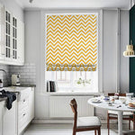 DIHINHOME Home Textile Roman Blind Yellow Wave Printed Roman Shades / Window Blind Fabric Curtain Drape, 23"W X 64"H