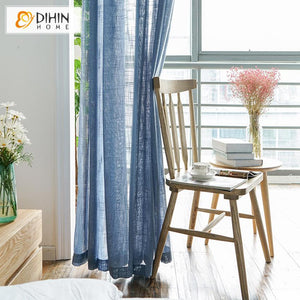 DIHINHOME Home Textile Sheer Curtain Copy of DIHIN HOME Cartoon Balls Embroidered,Sheer Curtain,Grommet Window Curtain for Living Room ,52x63-inch,1 Panel