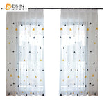 DIHINHOME Home Textile Sheer Curtain Copy of DIHIN HOME Cartoon Lucky Stars Embroidered,Sheer Curtain,Grommet Window Curtain for Living Room ,52x63-inch,1 Panel