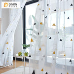 DIHINHOME Home Textile Sheer Curtain Copy of DIHIN HOME Cartoon Lucky Stars Embroidered,Sheer Curtain,Grommet Window Curtain for Living Room ,52x63-inch,1 Panel