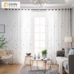 DIHIN HOME Cartoon Colorful Geometric Sheer Curtain,Grommet Window Curtain for Living Room ,52x63-inch,1 Panel