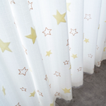 DIHINHOME Home Textile Sheer Curtain DIHIN HOME Cartoon Stars Embroidered Sheer Curtain, Grommet Window Curtain for Living Room ,52x63-inch,1 Panel