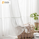 DIHIN HOME Children Room White Lace Sheer Curtain,Grommet Window Curtain for Living Room ,52x63-inch,1 Panel