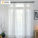 DIHINHOME Home Textile Sheer Curtain DIHIN HOME  Cotton Linen Simple Stripes ,Sheer Curtain, Grommet Window Curtain for Living Room ,52x63-inch,1 Panel