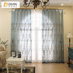 DIHIN HOME European Blue Color Embroidered Sheer Curtain, Grommet Window Curtain for Living Room ,52x63-inch,1 Panel Roman Shades Curtains Window Blinds custom curtains blackout curtains curtains for living room sheer curtains curtain fabric linen curtains kitchen curtains velvet curtains pinch pleat curtains bay window curtains outdoor curtains pleated curtains floral curtains dining room curtains kitchen valances drapes for bedroom patio curtains nursery curtains grommet curtains