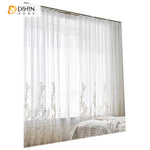 DIHINHOME Home Textile Sheer Curtain DIHIN HOME European Roral Embroideried Sheer Curtains,Grommet Window Curtain for Living Room ,52x63-inch,1 Panel