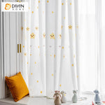 DIHINHOME Home Textile Sheer Curtain DIHIN HOME European Stars Embroidered,Grommet Window Sheer Curtain for Living Room ,52x63-inch,1 Panel