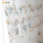 DIHINHOME Home Textile Sheer Curtain DIHIN HOME Exquisite Flowers Embroidered,Sheer Curtain,Blackout Grommet Window Curtain for Living Room ,52x63-inch,1 Panel