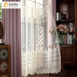 DIHINHOME Home Textile Sheer Curtain DIHIN HOME Exquisite Pattern Embroidered,Sheer Curtain,Blackout Grommet Window Curtain for Living Room ,52x63-inch,1 Panel