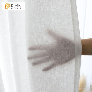 DIHINHOME Home Textile Sheer Curtain DIHIN HOME Exquisite White,Sheer Curtain,Blackout Grommet Window Curtain for Living Room ,52x63-inch,1 Panel