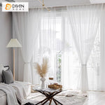 DIHINHOME Home Textile Sheer Curtain DIHIN HOME Fashion White Houndstooth Embroideried Sheer Curtains,Grommet Window Curtain for Living Room ,52x63-inch,1 Panel