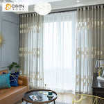 DIHIN HOME Garden Leaves Embroidered Sheer Curtain,Grommet Window Curtain for Living Room ,52x63-inch,1 Panel