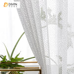 DIHINHOME Home Textile Sheer Curtain DIHIN HOME Geometric Cutout Embroidery,Sheer Curtain, Grommet Window Curtain for Living Room ,52x63-inch,1 Panel