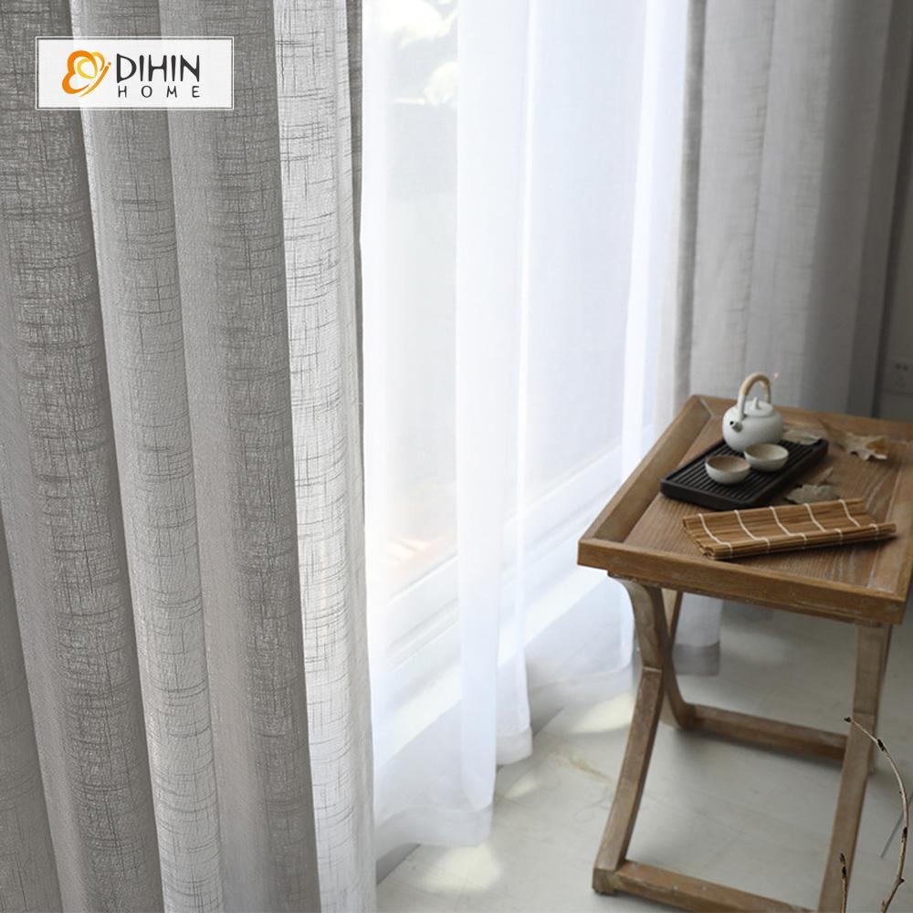 DIHINHOME Home Textile Sheer Curtain DIHIN HOME Grey ,Sheer Curtain,Blackout Grommet Window Curtain for Living Room ,52x63-inch,1 Panel