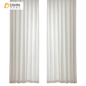 DIHINHOME Home Textile Sheer Curtain DIHIN HOME Japanese Linen Thickened Sheer Curtains,Grommet Window Curtain for Living Room ,52x63-inch,1 Panel