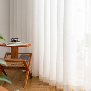 DIHINHOME Home Textile Sheer Curtain DIHIN HOME Japanese White Jacquard,Sheer Curtain, Grommet Window Curtain for Living Room ,52x63-inch,1 Panel