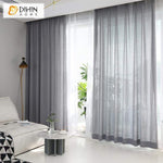 DIHINHOME Home Textile Sheer Curtain DIHIN HOME Light Grey Printed Sheer Curtain,Blackout Grommet Window Curtain for Living Room ,52x63-inch,1 Panel