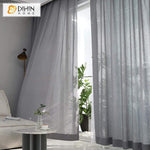 DIHINHOME Home Textile Sheer Curtain DIHIN HOME Light Grey Printed Sheer Curtain,Blackout Grommet Window Curtain for Living Room ,52x63-inch,1 Panel