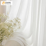 DIHINHOME Home Textile Sheer Curtain DIHIN HOME Luxury Chiffon Yarn White Color,Grommet Window Sheer Curtain for Living Room ,52x63-inch,1 Panel