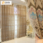 DIHIN HOME Luxury Coffee Color Embroidered Sheer Curtain,Grommet Window Curtain for Living Room ,52x63-inch,1 Panel