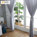 DIHINHOME Home Textile Sheer Curtain DIHIN HOME Modern Chiffon Yarn Grey Color,Grommet Window Sheer Curtain for Living Room ,52x63-inch,1 Panel