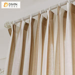 DIHIN HOME Modern Coffee Striped Tulle ,Sheer Curtain, Grommet Window Curtain for Living Room ,52x63-inch,1 Panel