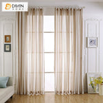 DIHINHOME Home Textile Sheer Curtain DIHIN HOME Modern Coffee Striped Tulle ,Sheer Curtain, Grommet Window Curtain for Living Room ,52x63-inch,1 Panel Roman Shades Window Curtains Curtains Window Blinds Curtains Drapes