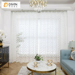 DIHIN HOME Modern Fashion Waves Sheer Curtain, Grommet Window Curtain for Living Room ,52x63-inch,1 Panel