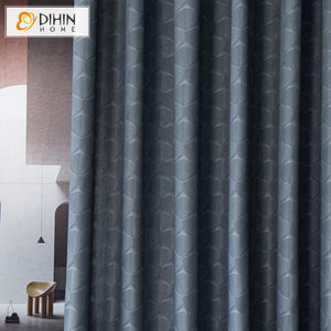 DIHINHOME Home Textile Sheer Curtain DIHIN HOME Modern Geometric Sheer Curtain,Grommet Window Curtain for Living Room,52x63-inch,1 Panel
