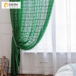 DIHIN HOME Modern Green Sheer Curtain, Grommet Window Curtain for Living Room ,52x63-inch,1 Panel