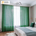 DIHIN HOME Modern Green Sheer Curtain, Grommet Window Curtain for Living Room ,52x63-inch,1 Panel