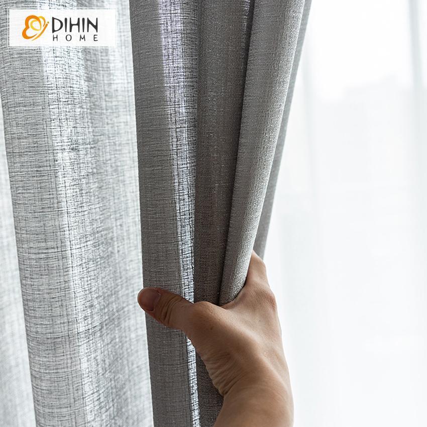 DIHINHOME Home Textile Sheer Curtain DIHIN HOME Modern Grey Day Curtain ,Sheer Curtain, Grommet Window Curtain for Living Room ,52x63-inch,1 Panel