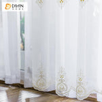 DIHIN HOME Modern Jacquard Window Screening ,Sheer Curtain, Grommet Window Curtain for Living Room ,52x63-inch,1 Panel