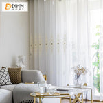 DIHIN HOME Modern Jacquard Window Screening ,Sheer Curtain, Grommet Window Curtain for Living Room ,52x63-inch,1 Panel