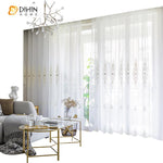 DIHIN HOME Modern Jacquard Window Screening ,Sheer Curtain, Grommet Window Curtain for Living Room ,52x63-inch,1 Panel