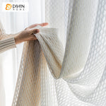 DIHIN HOME Modern Linen Color Circles Pattern Sheer Curtain,Grommet Window Curtain for Living Room ,52x63-inch,1 Panel
