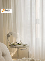 DIHINHOME Home Textile Sheer Curtain DIHIN HOME Modern Luxury Waves Pattern White Color,Grommet Window Sheer Curtain for Living Room ,52x63-inch,1 Panel